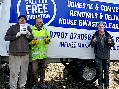 Happy customers for a commercial removal.